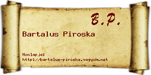 Bartalus Piroska névjegykártya